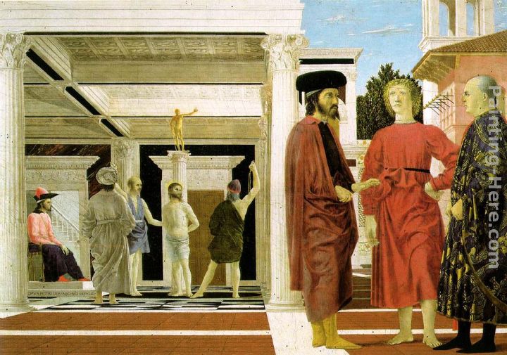 The Flagellation painting - Piero della Francesca The Flagellation art painting